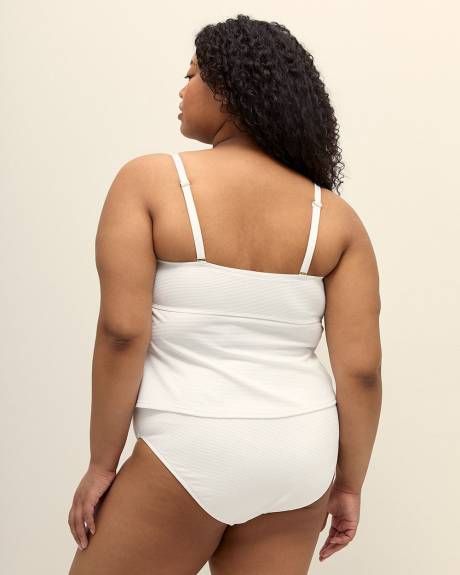 Tankini bandeau blanc texturé