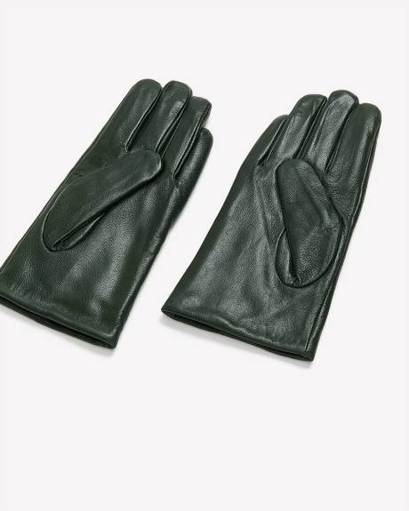 Gants en cuir kaki