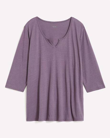 T-shirt avec col fendu, coupe girlfriend - Essentiels PENN.