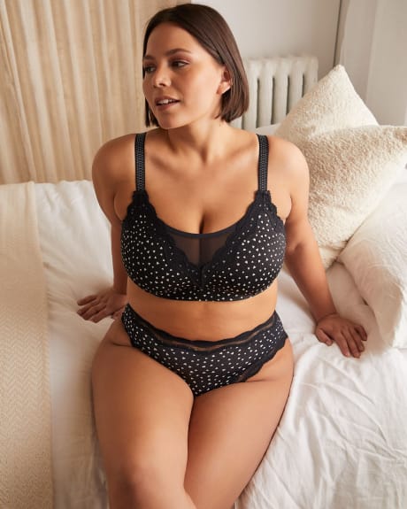 Printed Mesh and Lace Bralette - Déesse Collection