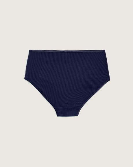 Culotte classique unie côtelée avec élastique scintillant à la taille - tiVOGLIO