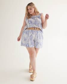 Printed Pull-On Crinkle Short