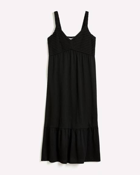Sleeveless Pleated Maxi Dress with Back Smocking - Addition Elle