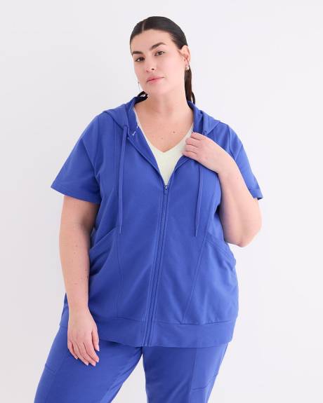 Veste à manches courtes à fermeture éclair en tricot français - Active Zone