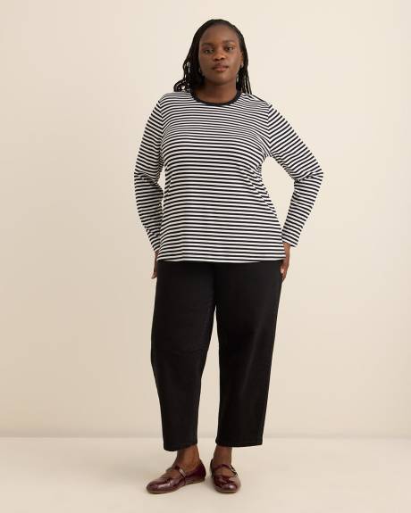 T-shirt côtelé rayé, coupe boyfriend - Essentiels PENN.