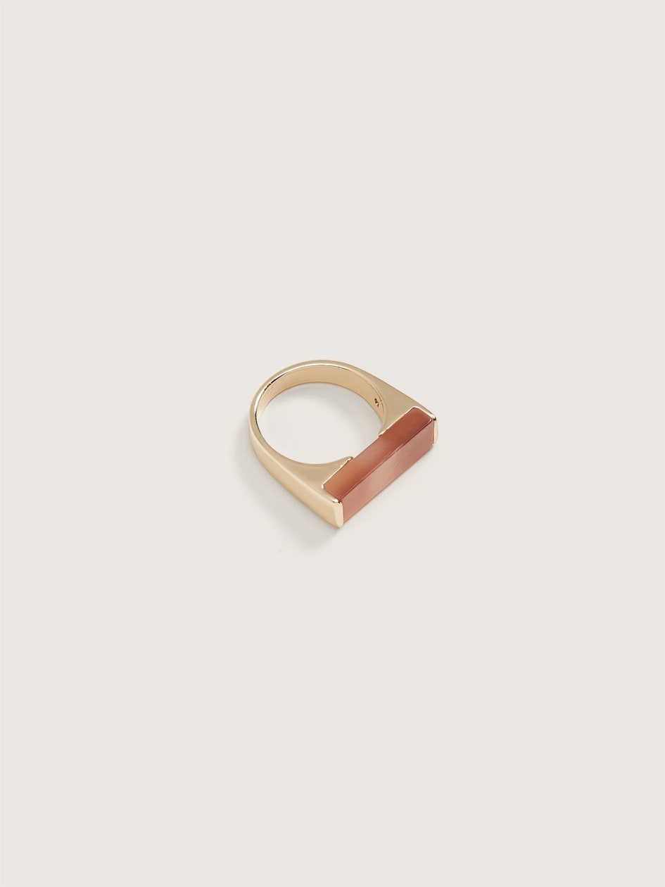 Flat Ring with Marbleized Resin Top