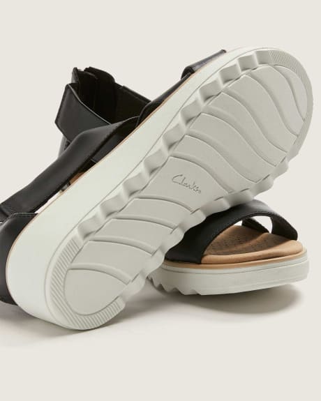 Wide-Fit Jillian Rise Leather Sandals - Clarks