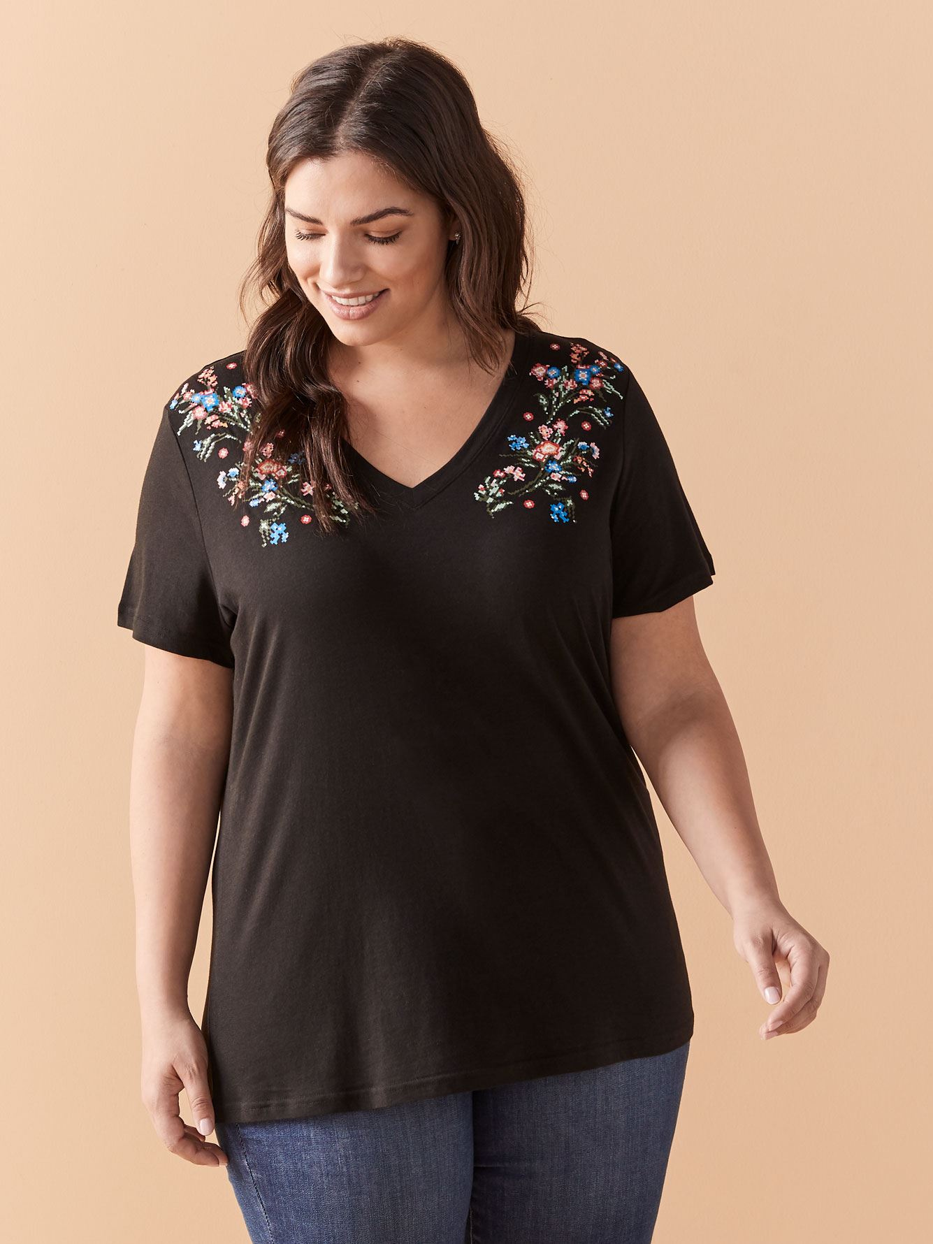 Graphic VNeck Boyfriend TShirt In Every Story Penningtons