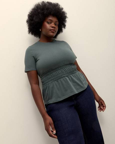 Knit Top with Smocked Waist - Addition Elle
