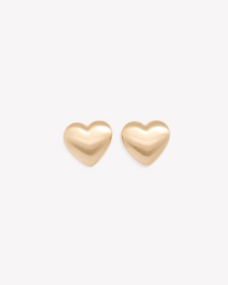 Golden Heart Stud Earrings
