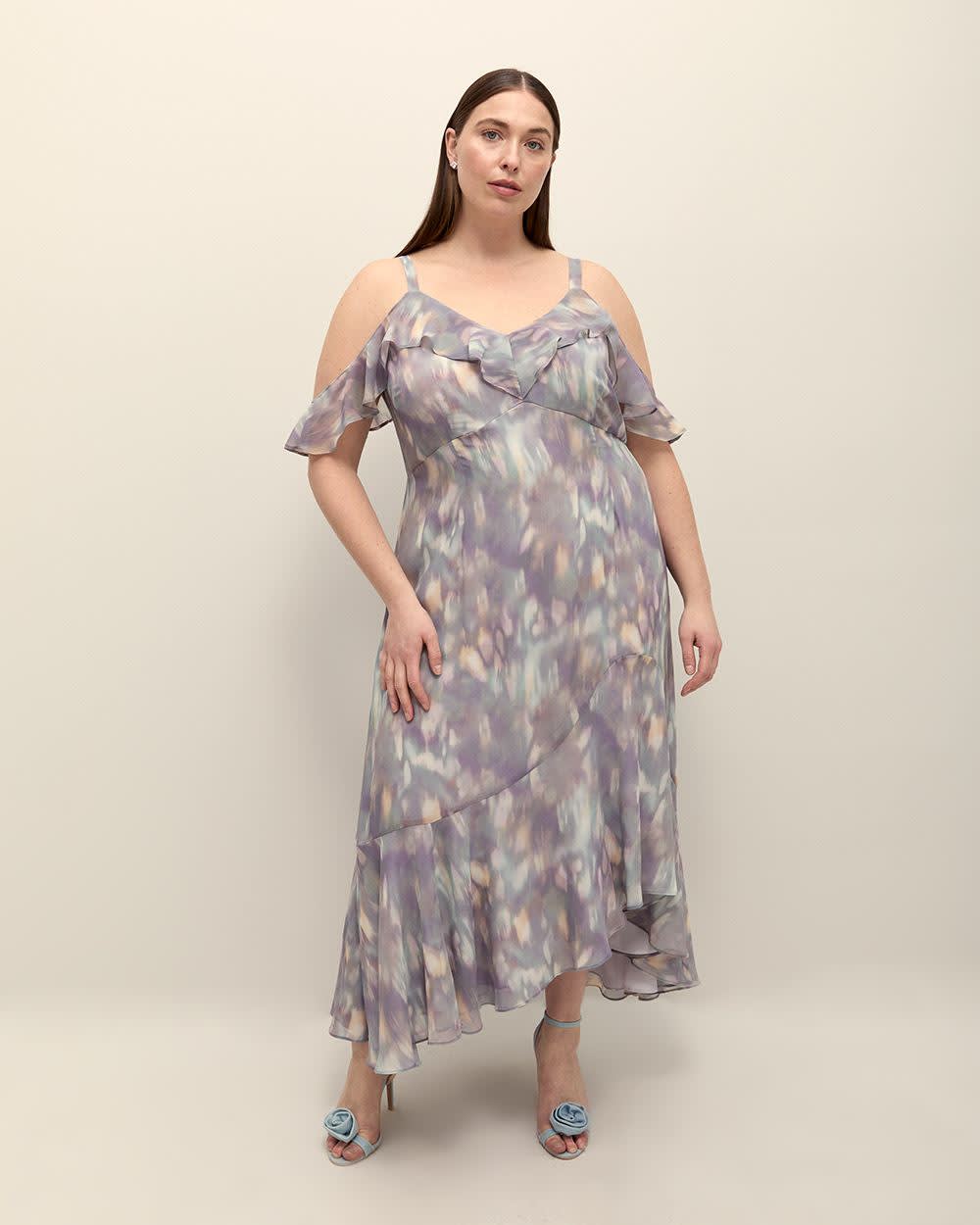 Sleeveless Ruffled V-Neck Dress - Addition Elle