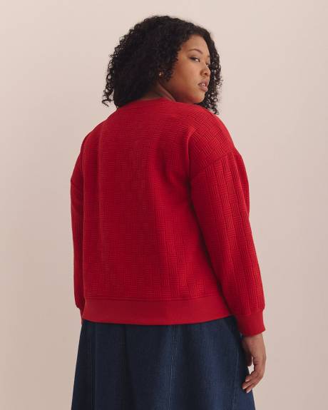 Dropped Shoulder Sweatshirt with Buttons
