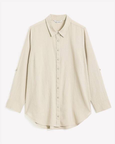 Linen Blend Buttoned-Down Shirt