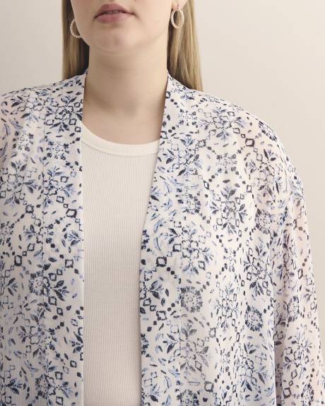 Printed Dropped-Shoulder Tunic Overpiece