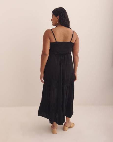 Black Sleeveless Tiered Maxi Dress - Addition Elle