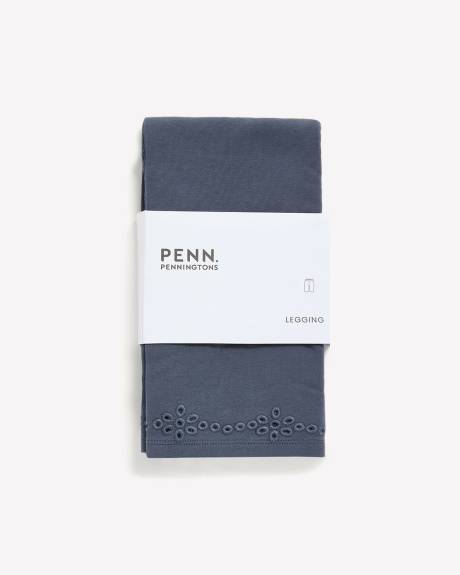 Bike Short Legging with Embroidered Hem - PENN. Essentials