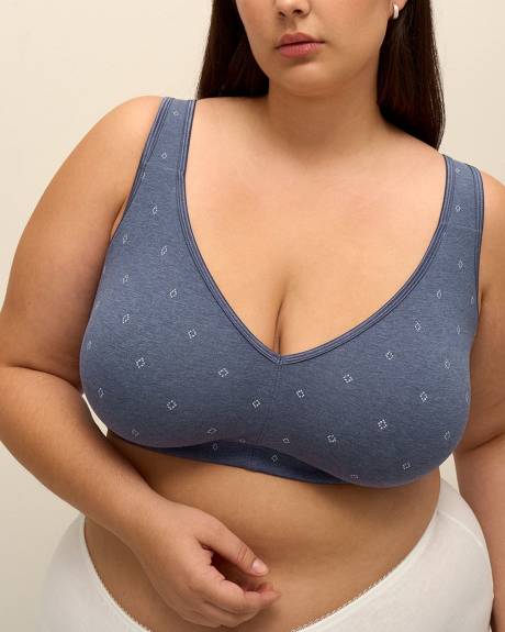 Wirefree Heather Cotton Bra with Dotted Diamond Print - ti Voglio