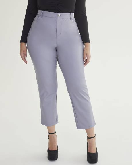 High-Waisted Straight-Leg Faux Leather Pant - Addition Elle