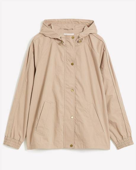 Hooded Short Crinkled Parka - Addition Elle