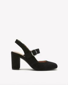 Extra Wide Width, Black Corduroy Slingback Block Heel Pump Extra Wide Width, Black Corduroy Slingback Block Heel Pump