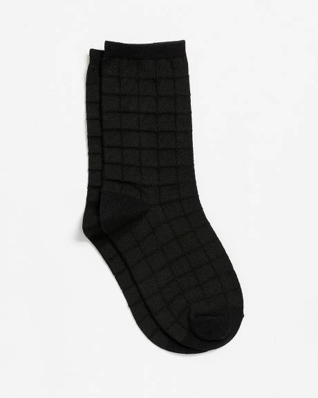 Chaussettes à texture quadrillée