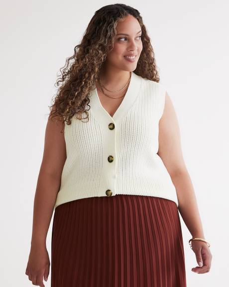 Buttoned Down Cable Sweater Vest
