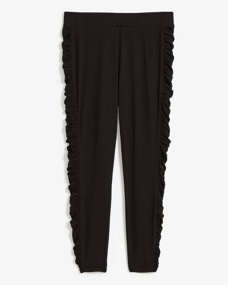 Responsible, Black Legging with Side Ruched Band - PENN. Essentials