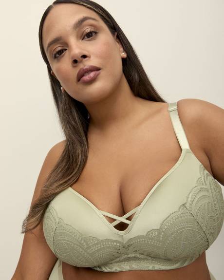 Soutien-gorge pigeonnant avec dentelle, sans armatures - Déesse Collection