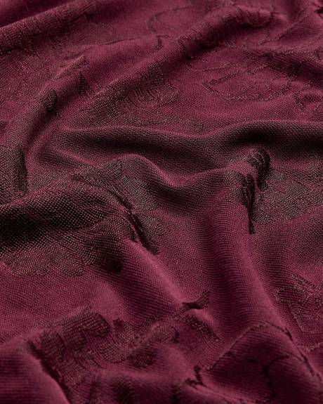 Textured Knit Maxi Dress with Knotted Waistband- Addition Elle