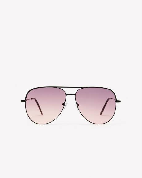Black Aviator Frame Sunglasses