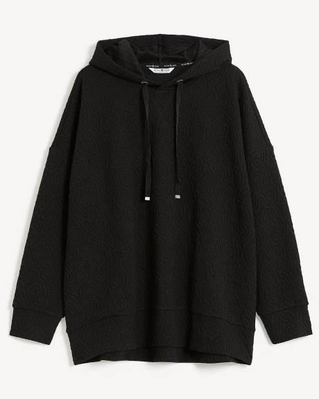 High-Low Textured Hoodie - Active Zone