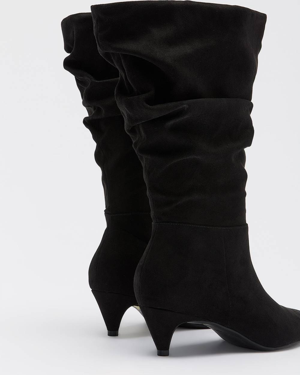 Extra Wide Width, Slouchy Suede Kitten-Heel Boot | Penningtons