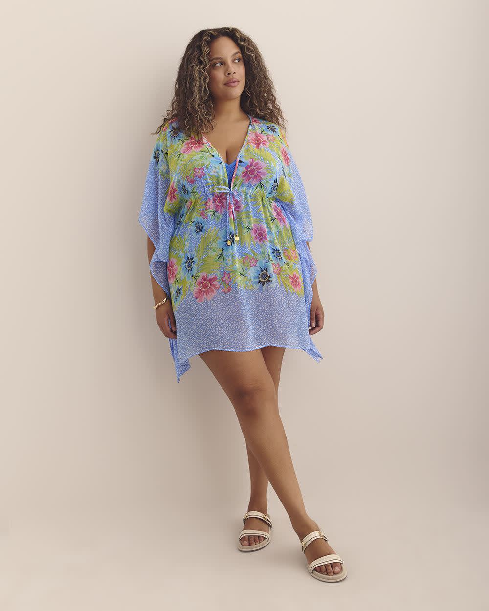 Caftan bleu fleuri - Bleu by Rod Beattie