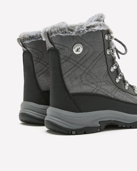 Wide Width, Lace-Up Hiking Boots with Faux Fur - Skechers