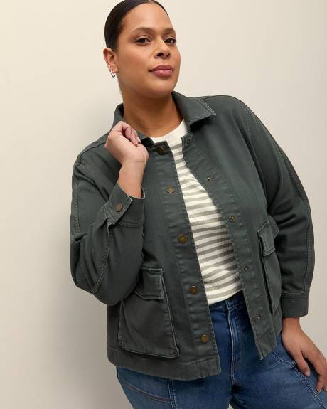 Veste utilitaire en coton délavé