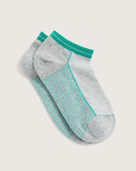 Ankle Sports Socks with Striped Sole - Active Zone