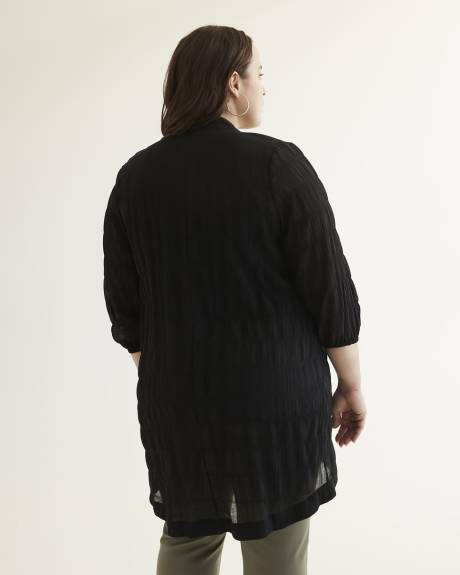 Long-Sleeve Black Kimono
