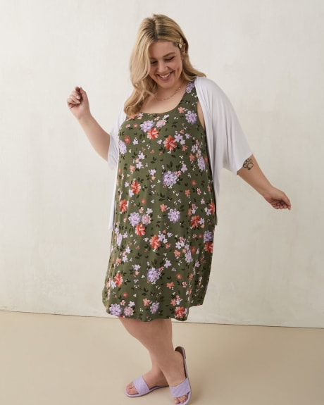 Responsible, Sleeveless Swing Dress with Square Neckline
