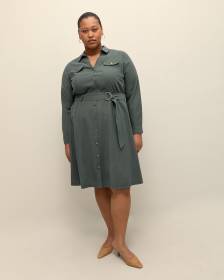 Robe utilitaire boutonnée en twill