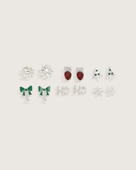 Assorted Christmas Earrings, Set of 6