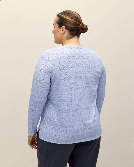 T-shirt texturé à manches longues avec col en V - Active Zone