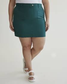 Cotton Cargo Skort with Rib Waistband