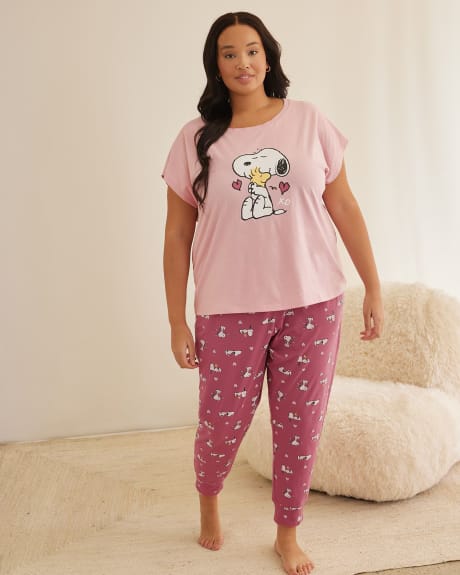 Pantalon pyjama style jogger à motif de Snoopy - ti Voglio