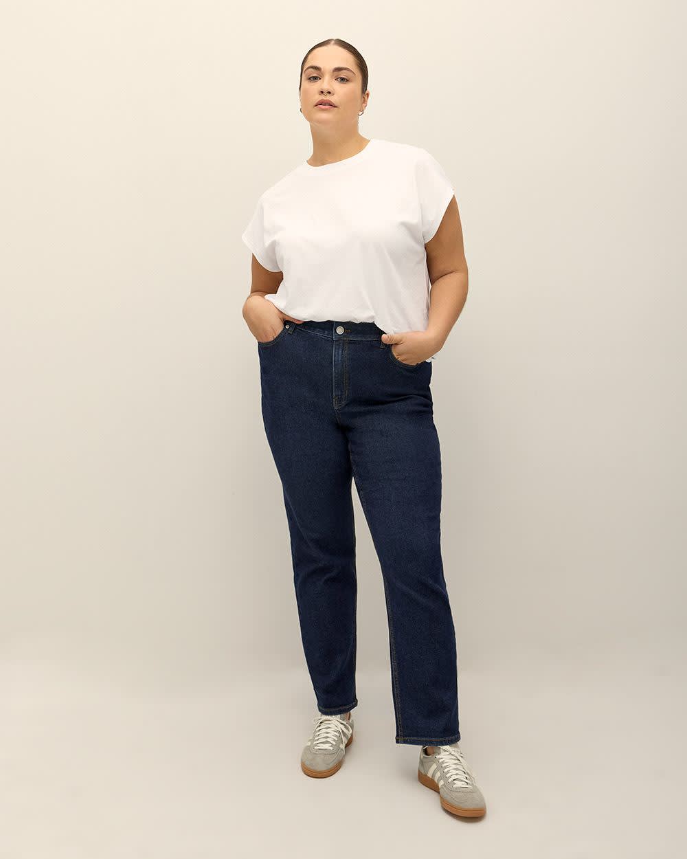 Jean coloré à coupe et jambe droite, tissu responsable - d/C JEANS