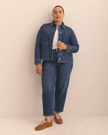 Cropped Utility Denim Jacket - Addition Elle