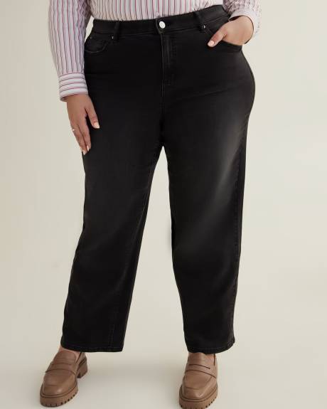 Responsible, Curvy-Fit High-Rise Wide-Leg Jeans, Black Wash - d/C Jeans