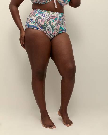High-Rise Floral Keiora Swim Brief - Raisins Curve
