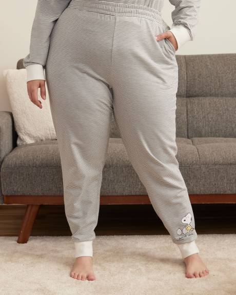 Pantalon de jogging rayé avec imprimé de Snoopy - ti Voglio