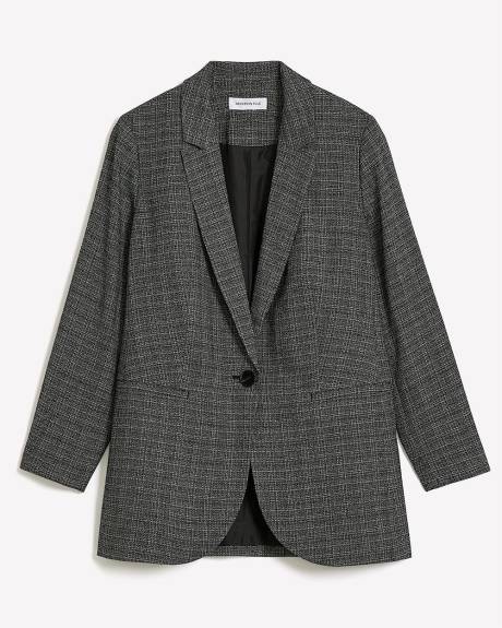 Plaid Fitted Blazer - Addition Elle