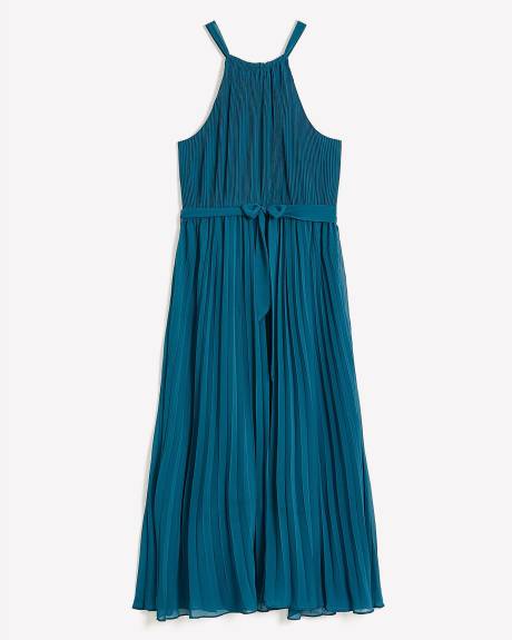 Robe longue plissée à col licou - City Chic